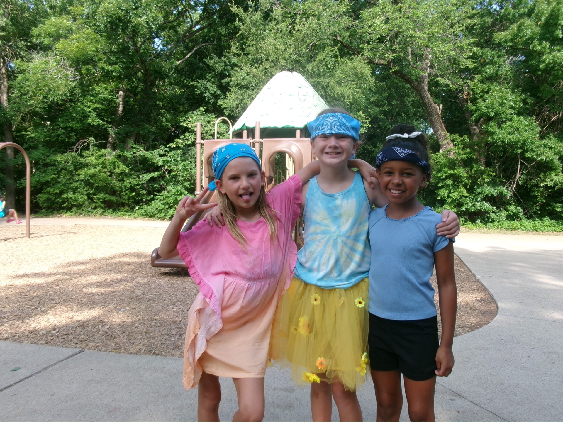 Three friends at the playground