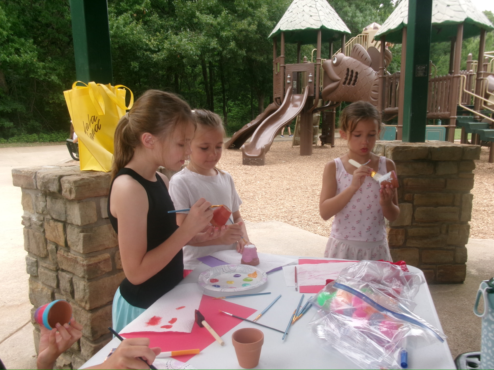 Painting clay pots